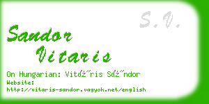 sandor vitaris business card